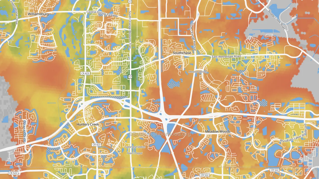 Bike Grade map of Southchase, FL