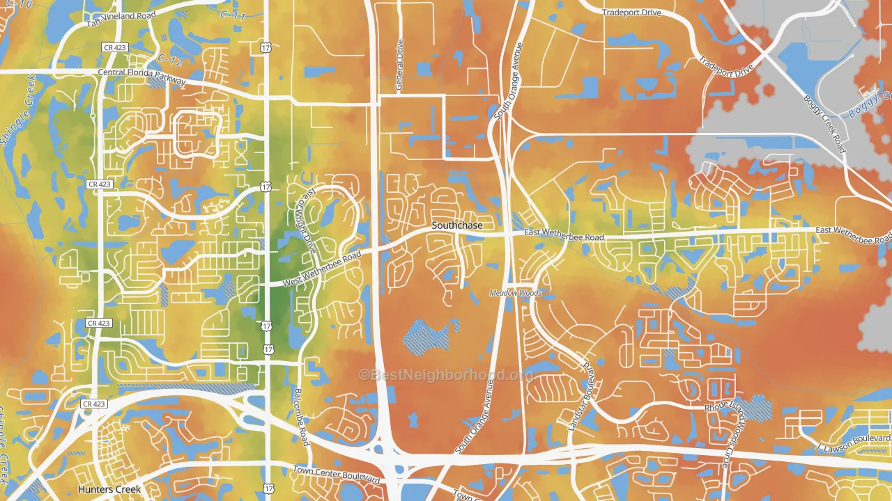 Bike Grade map of Southchase Village, Southchase, FL