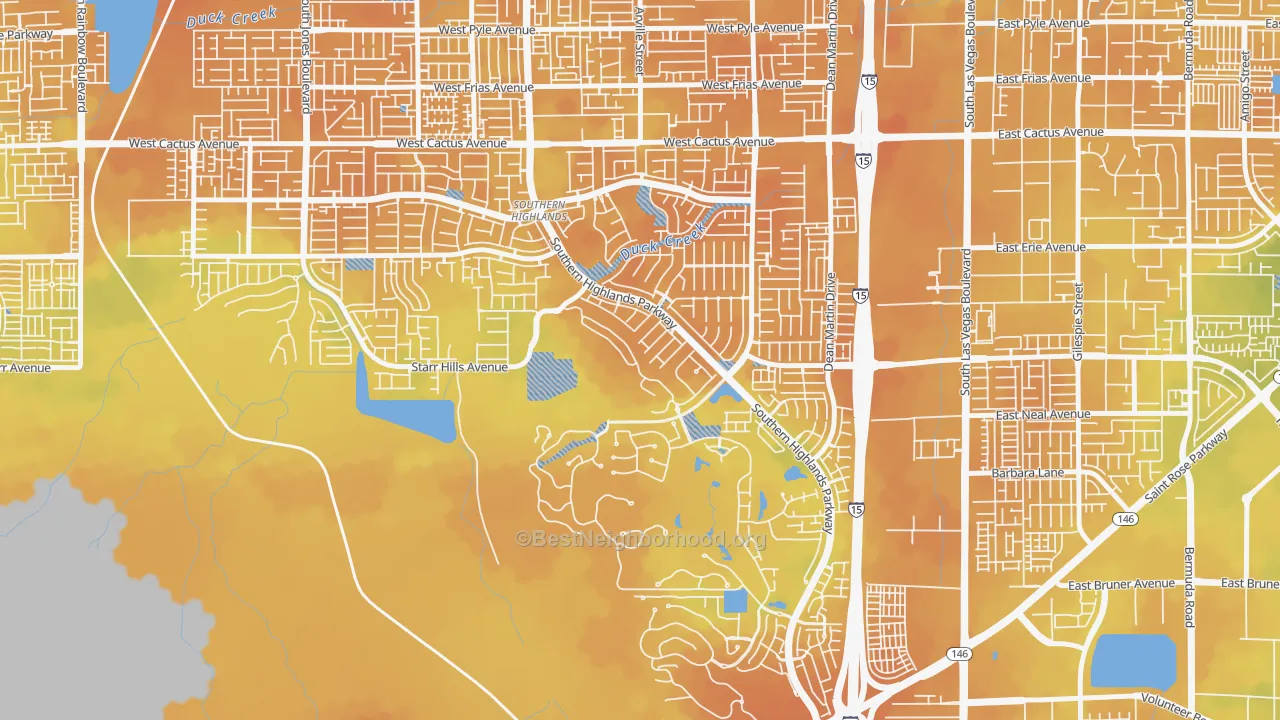 Bike Grade map of Southern Highlands, Enterprise, NV