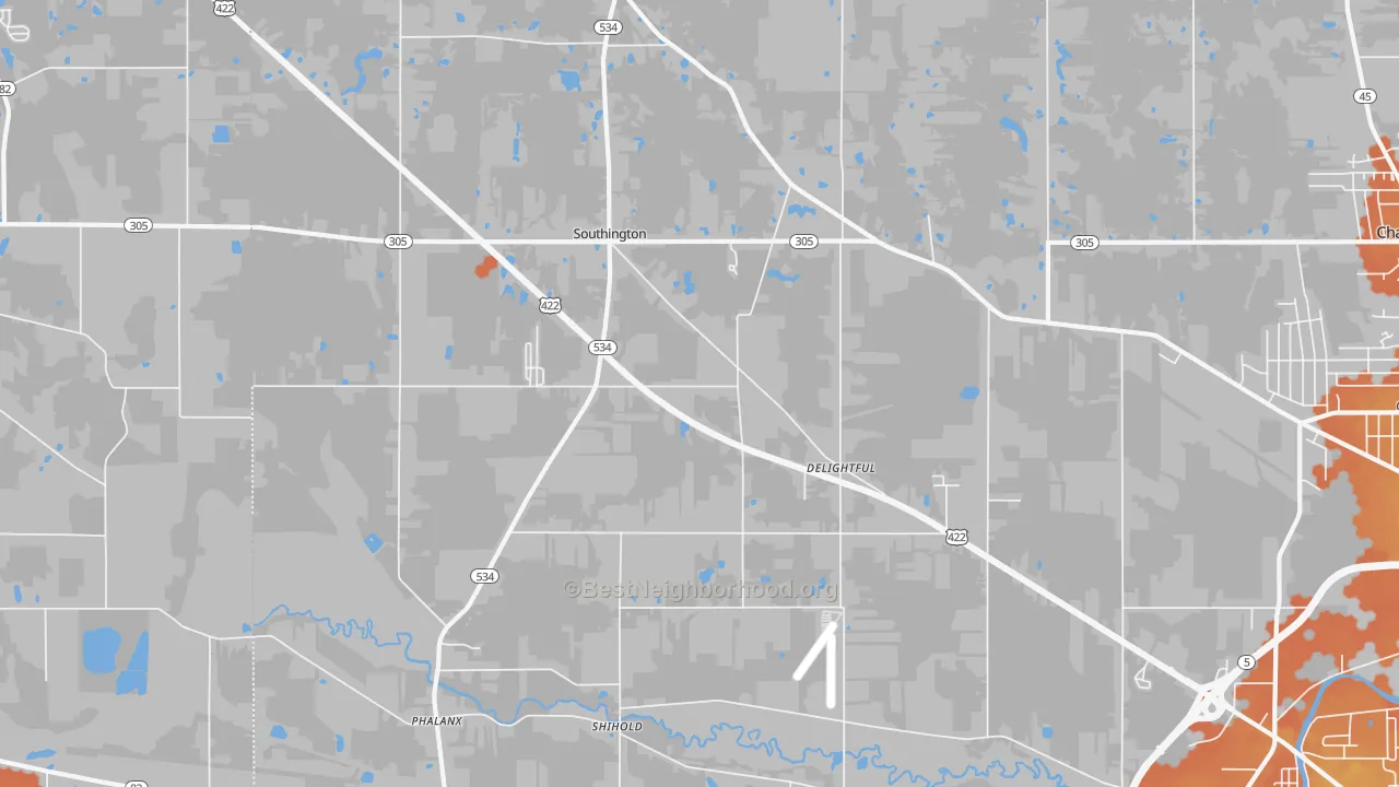 Bike Grade map of Southington, OH