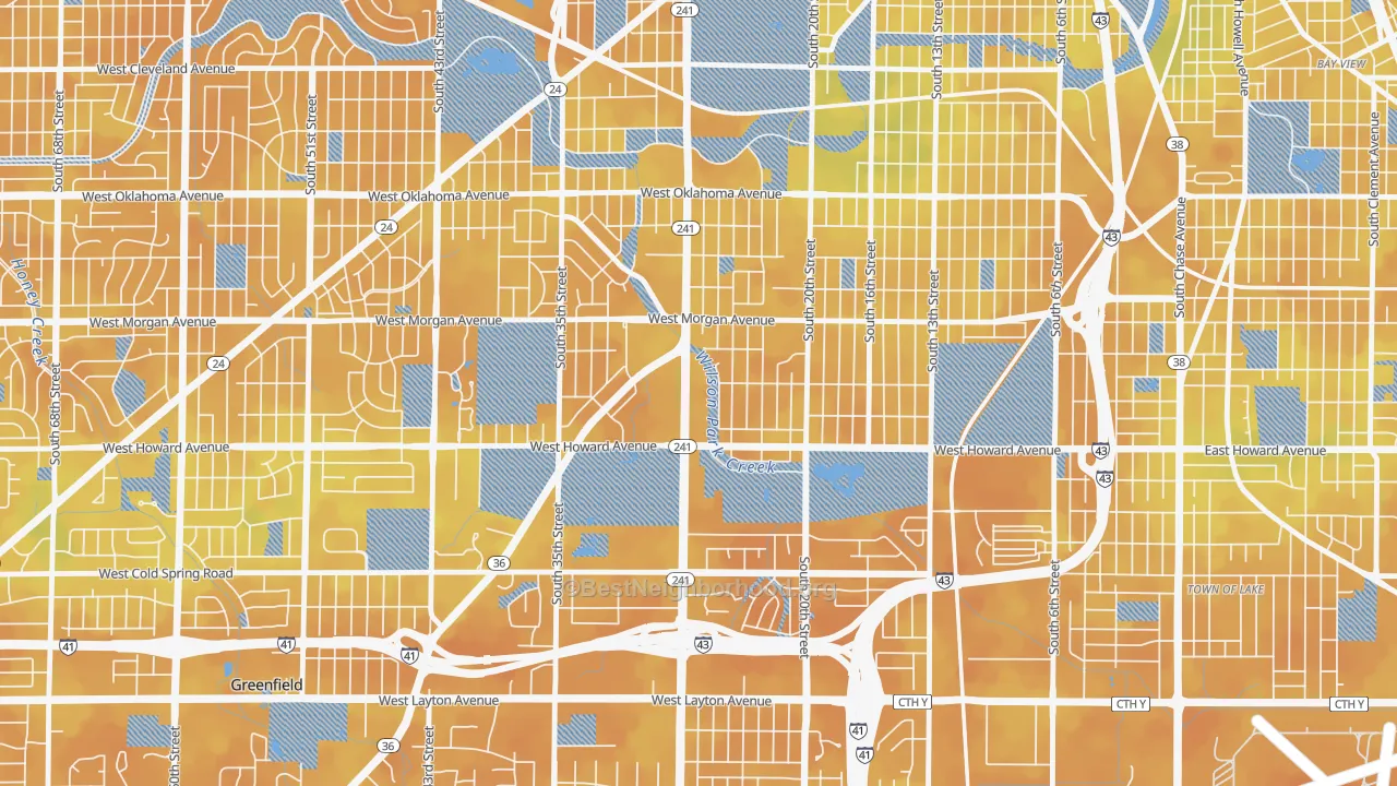 Bike Grade map of Southpoint, Milwaukee, WI