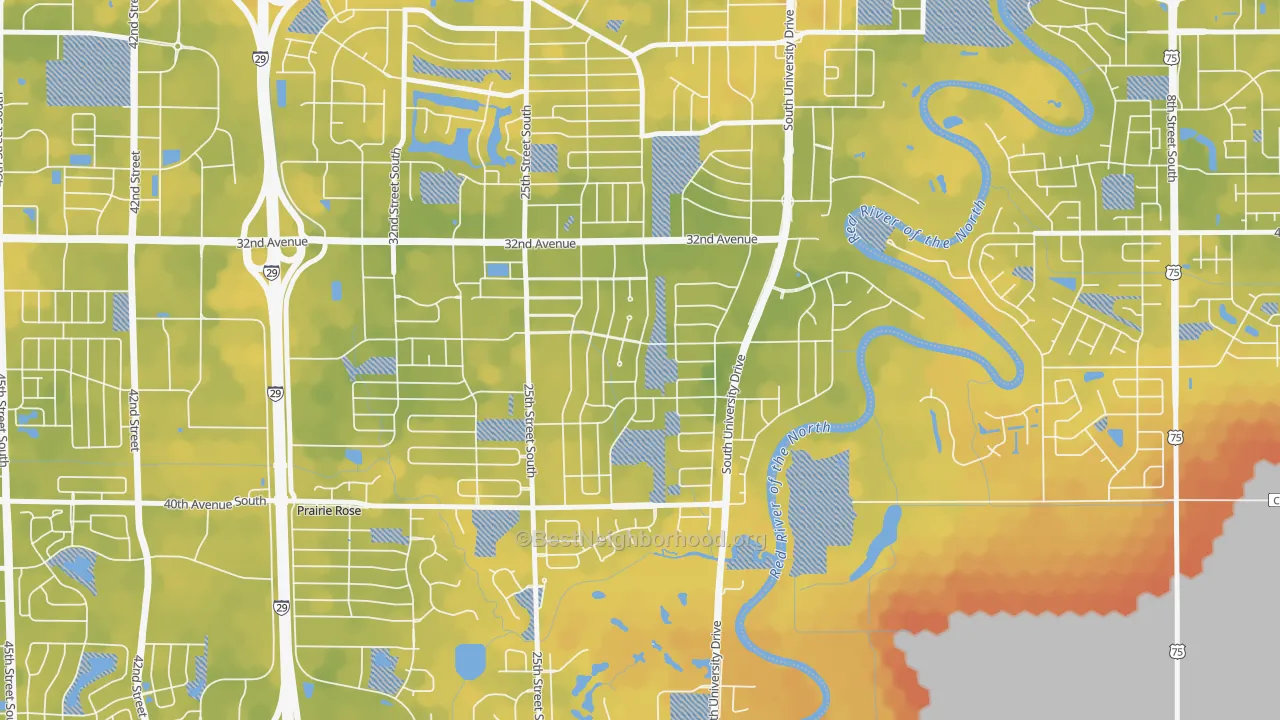 Bike Grade map of Southpointe, Fargo, ND