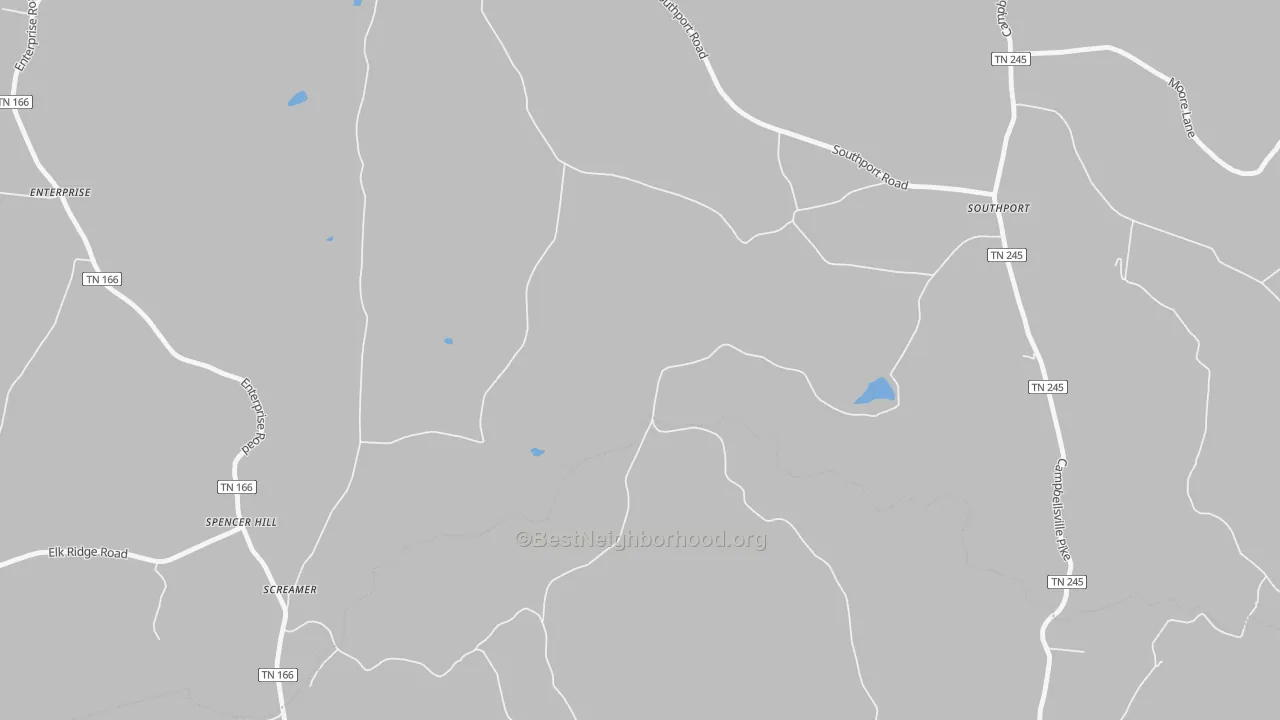 Bike Grade map of Southport, TN