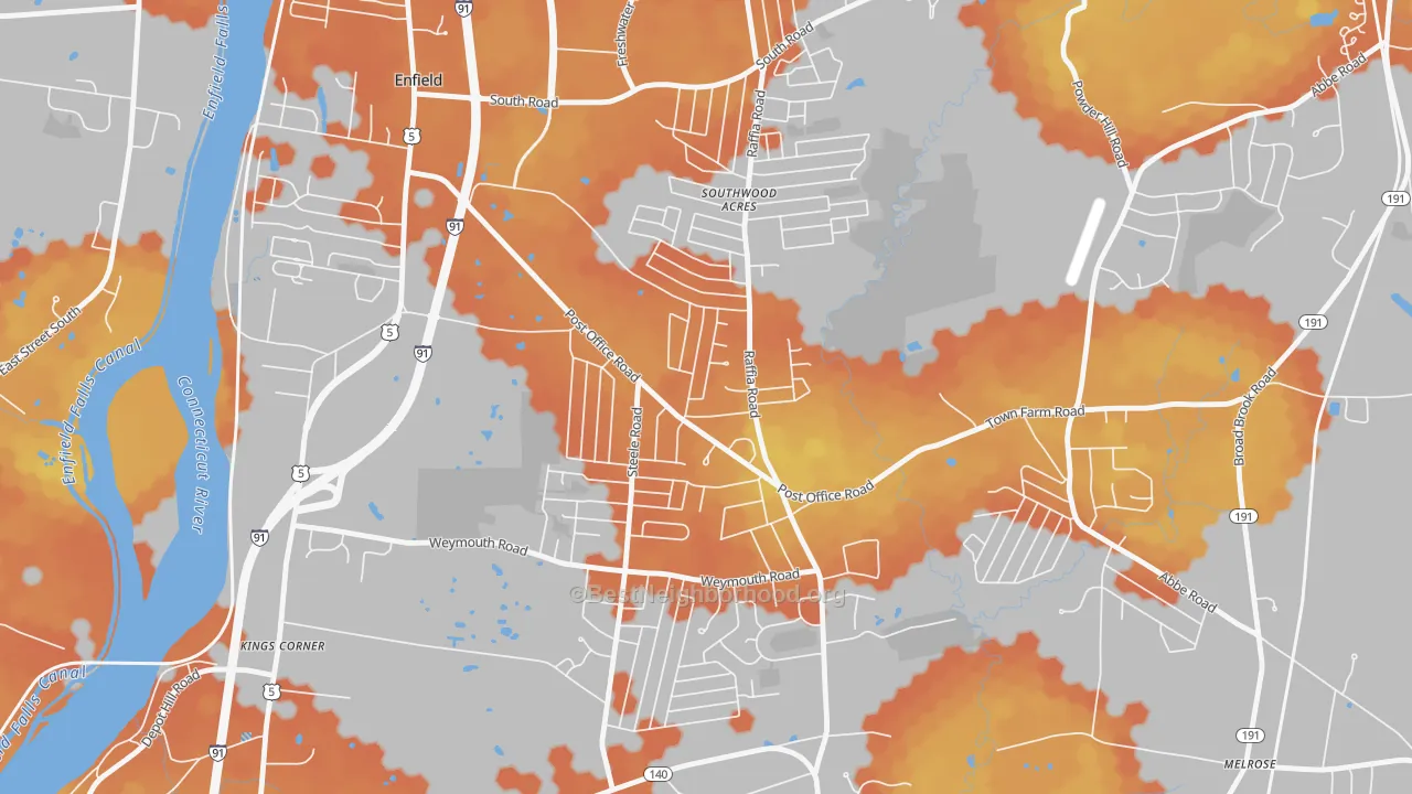 Bike Grade map of Southwood Acres, CT