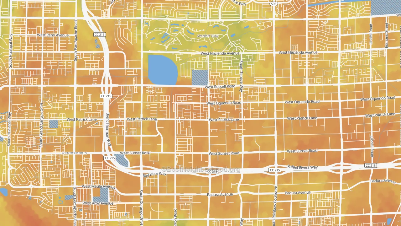 Bike Grade map of Sovana, Spring Valley, NV