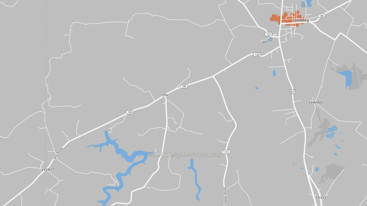 Bike Grade map of Spa, KY