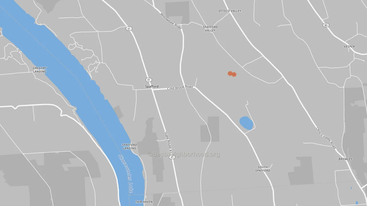 Bike Grade map of Spafford, NY