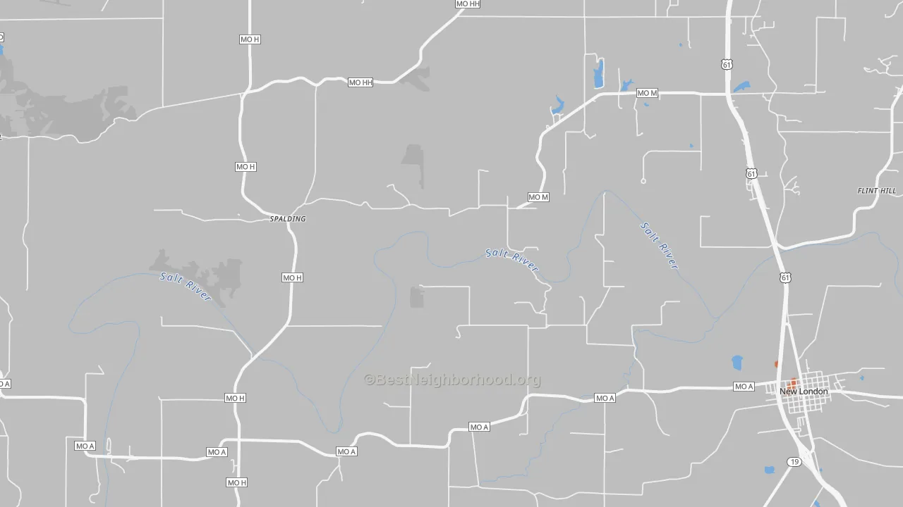 Bike Grade map of Spalding, MO