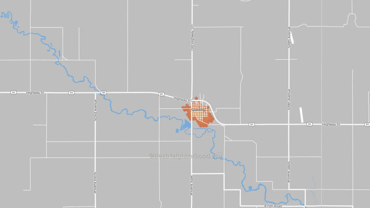 Bike Grade map of Spalding, NE