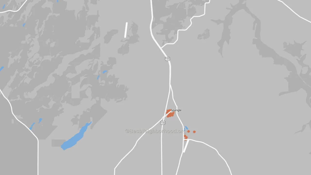 Bike Grade map of Spangle, WA