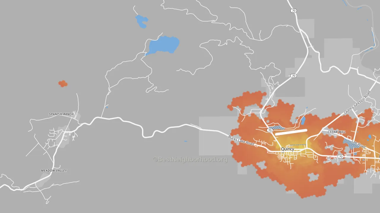 Bike Grade map of Spanish Ranch, CA