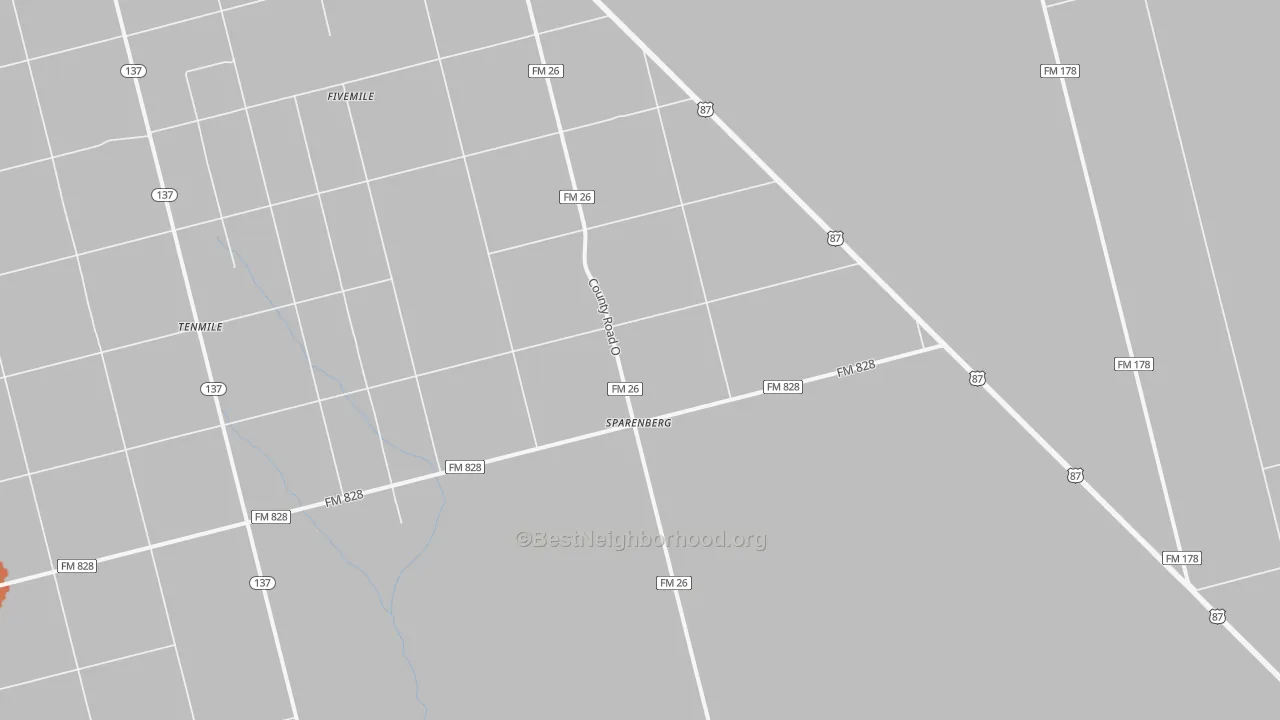 Bike Grade map of Sparenberg, TX