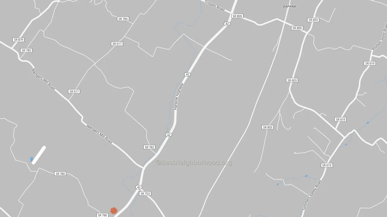 Bike Grade map of Sparkling Springs, VA
