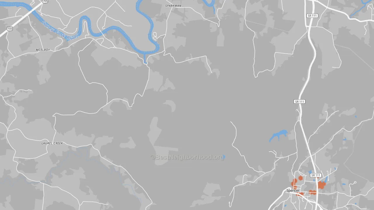 Bike Grade map of Sparkman, TN