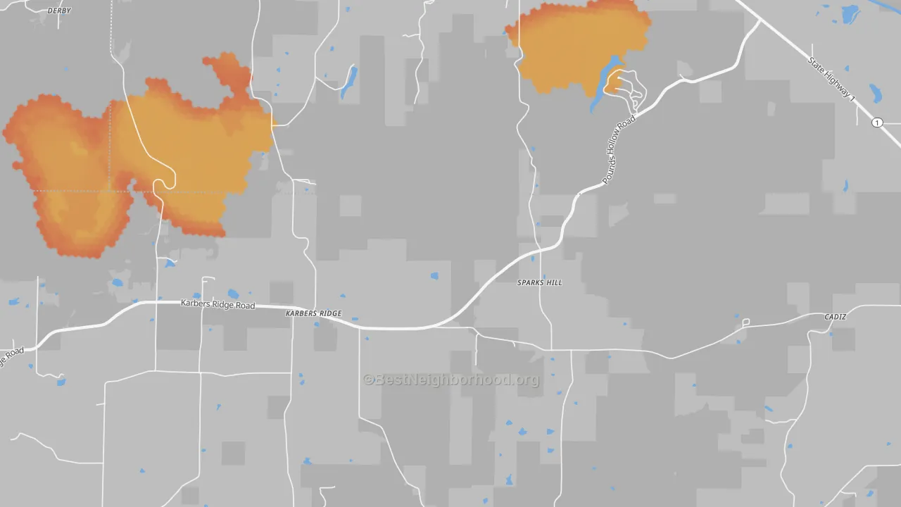 Bike Grade map of Sparks Hill, IL
