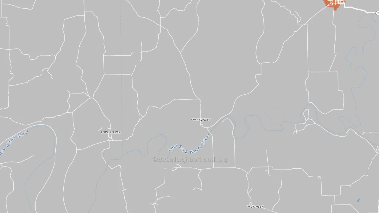 Bike Grade map of Sparksville, IN