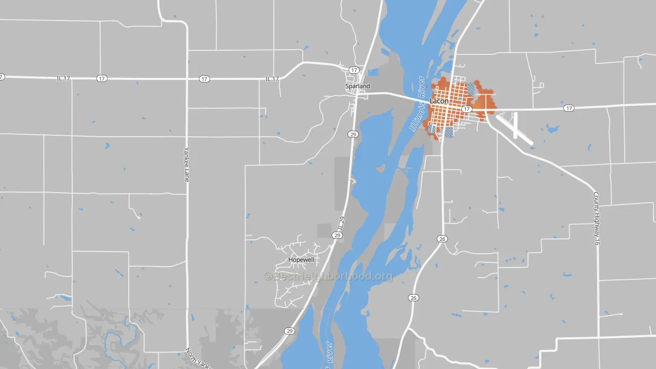 Bike Grade map of Sparland, IL