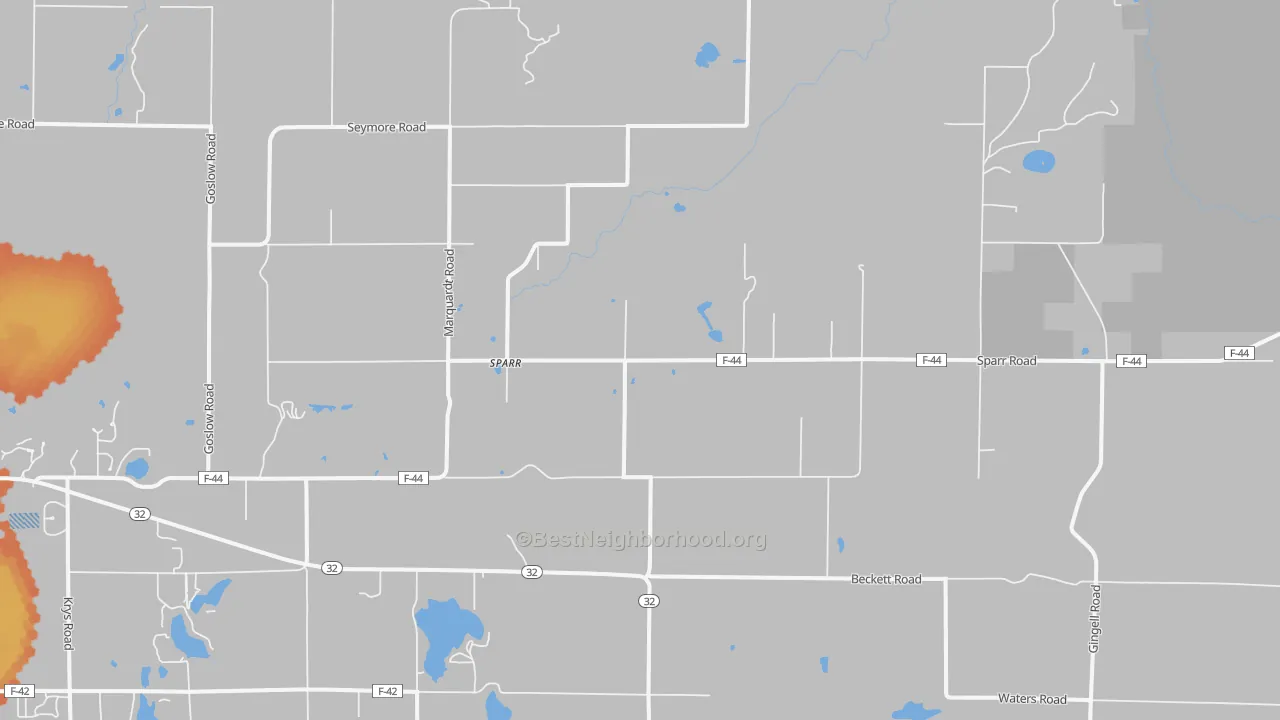 Bike Grade map of Sparr, MI