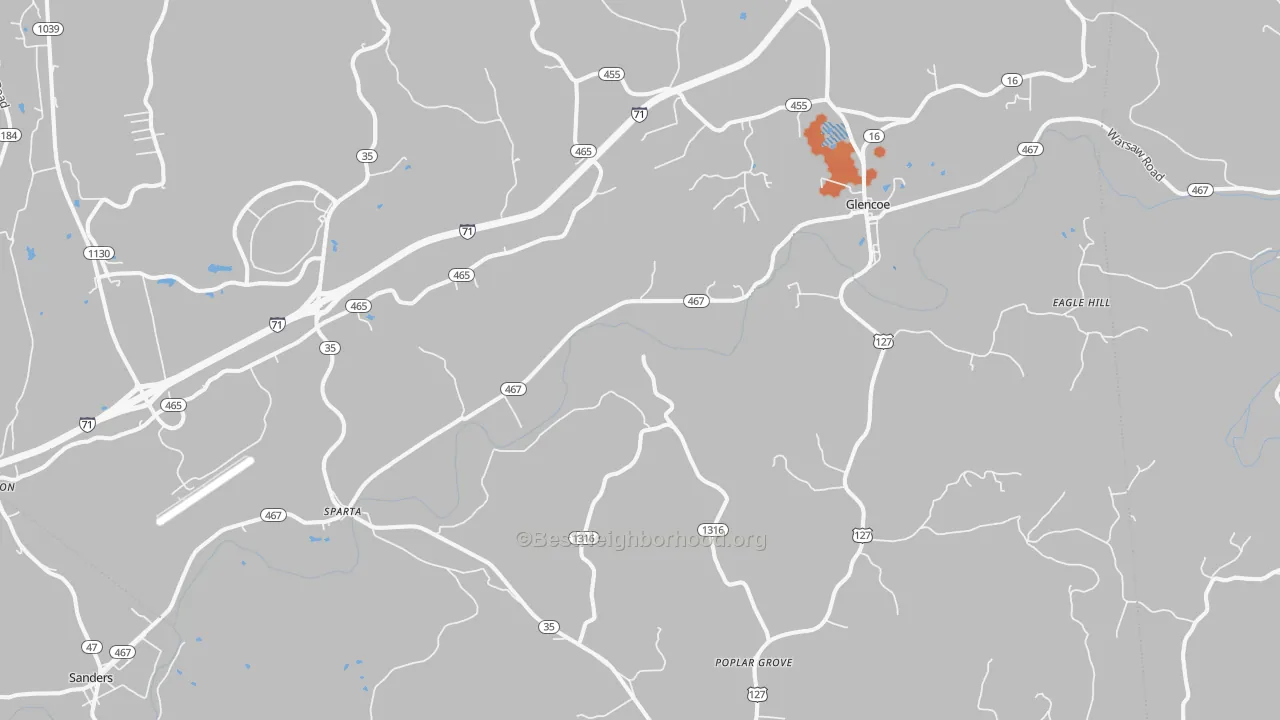 Bike Grade map of Sparta, KY