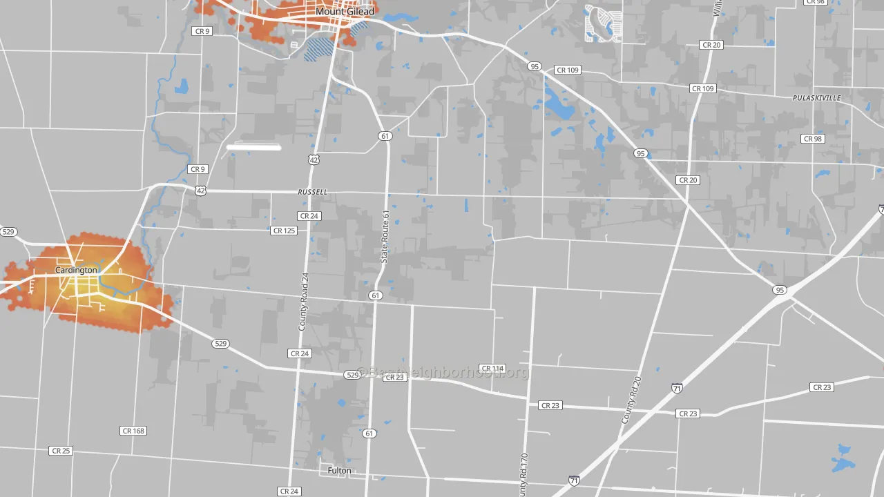 Bike Grade map of Sparta, OH