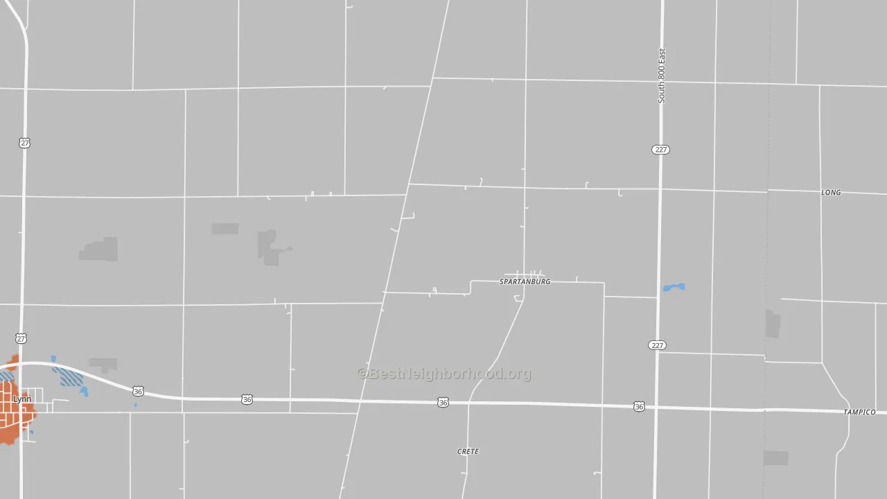 Bike Grade map of Spartanburg, IN