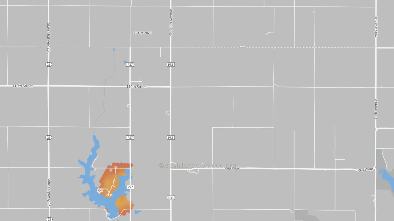 Bike Grade map of Spaulding, IA