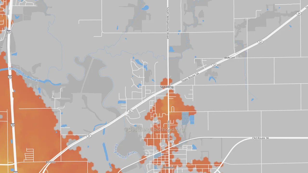 Bike Grade map of Spaulding, IL
