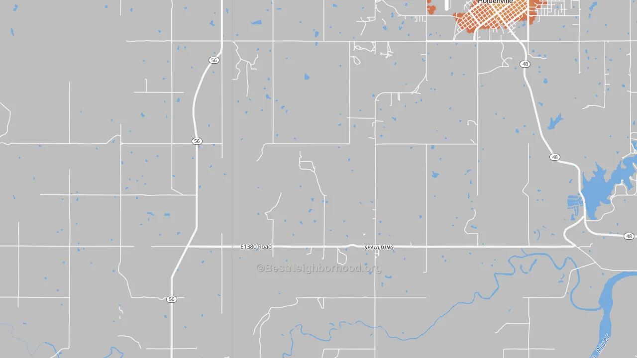 Bike Grade map of Spaulding, OK