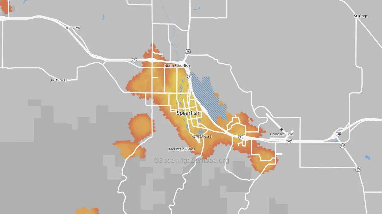 Bike Grade map of Spearfish, SD