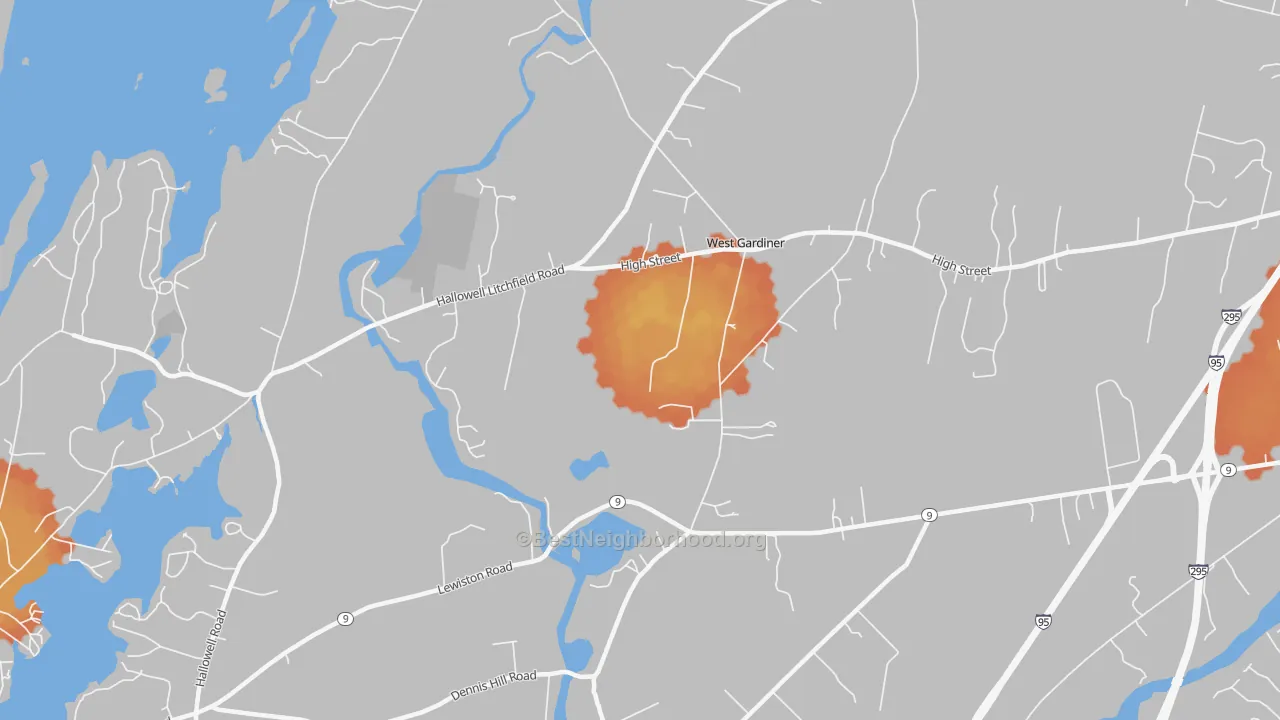 Bike Grade map of Spears Corner, ME