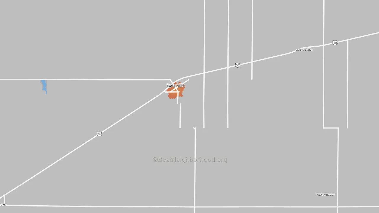 Bike Grade map of Spearville, KS