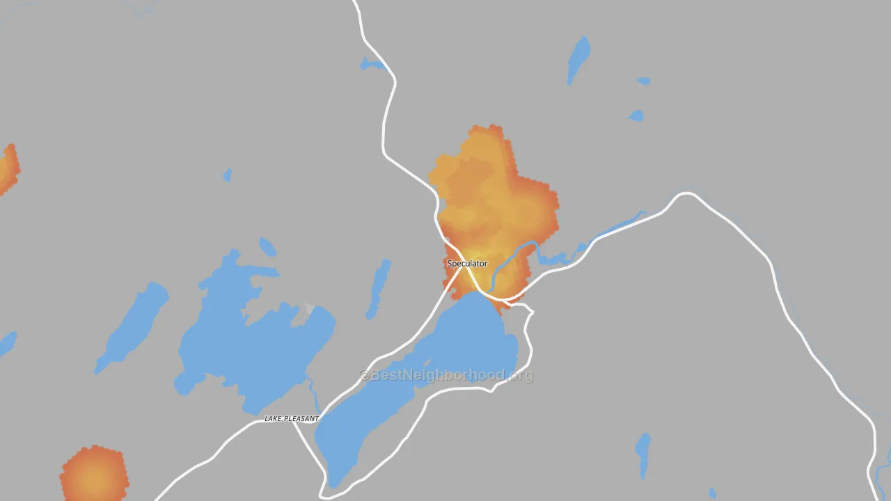 Bike Grade map of Speculator, NY