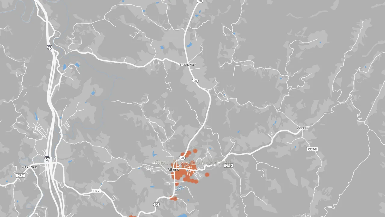 Bike Grade map of Speedway, WV