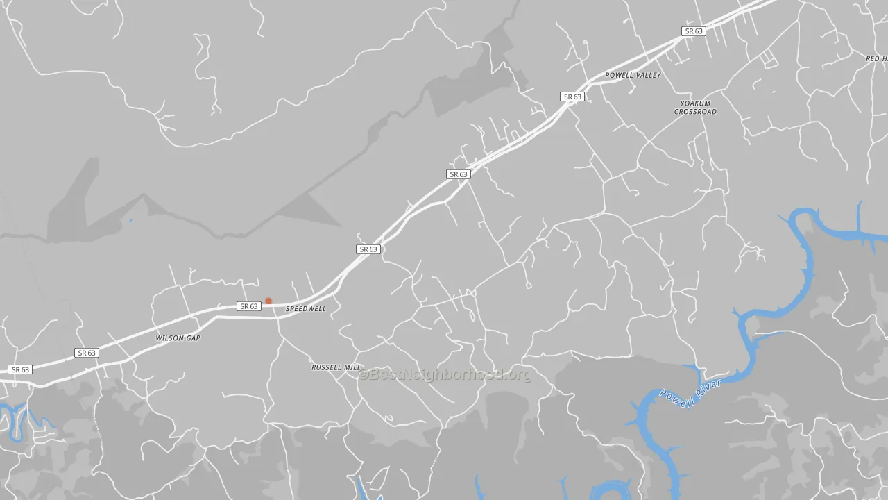 Bike Grade map of Speedwell, TN