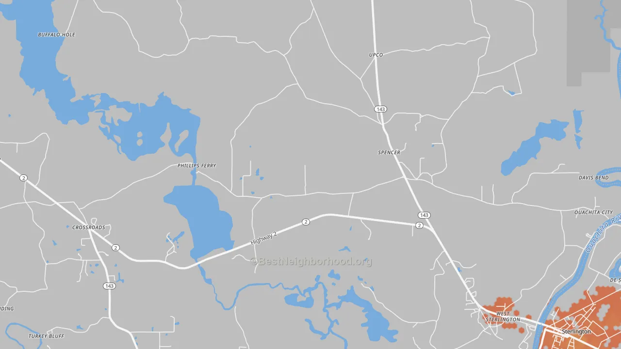 Bike Grade map of Spencer, LA