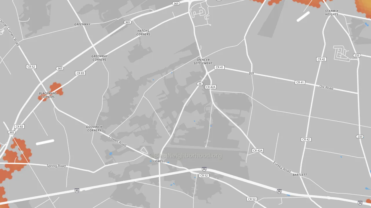 Bike Grade map of Spencer Settlement, NY