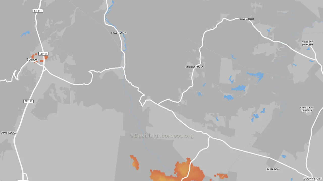 Bike Grade map of Spencer, TN