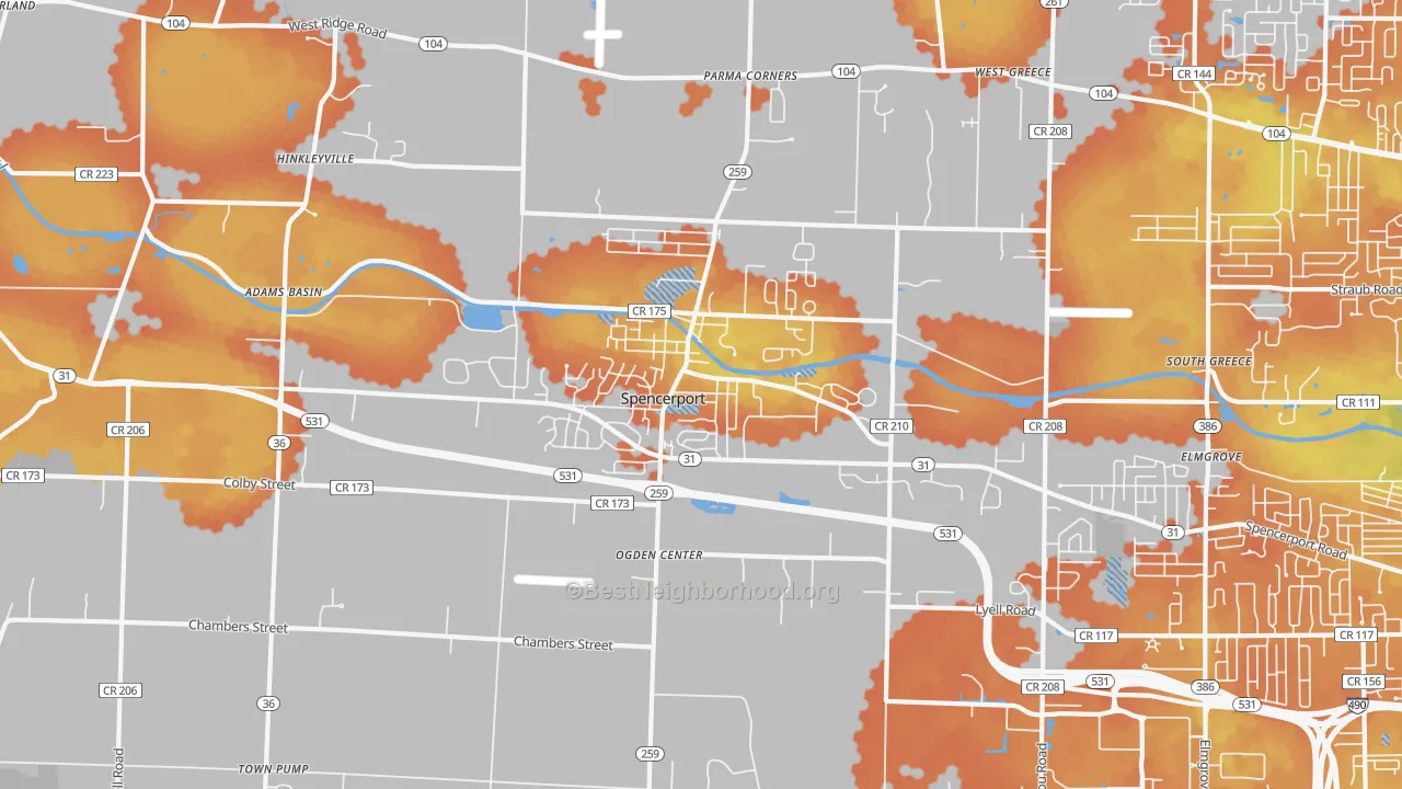 Bike Grade map of Spencerport, NY
