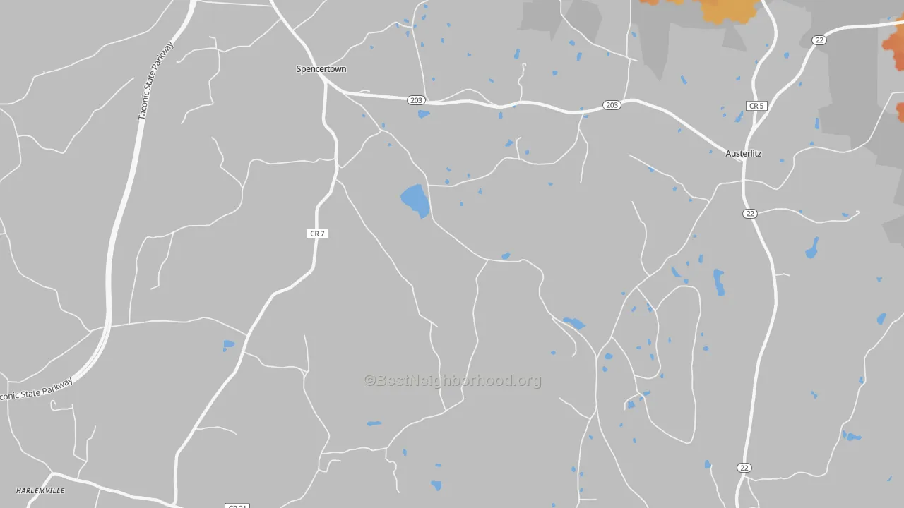 Bike Grade map of Spencertown, NY