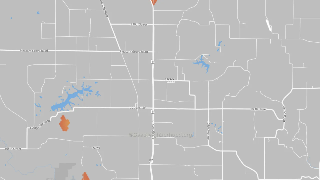 Bike Grade map of Sperry, IA