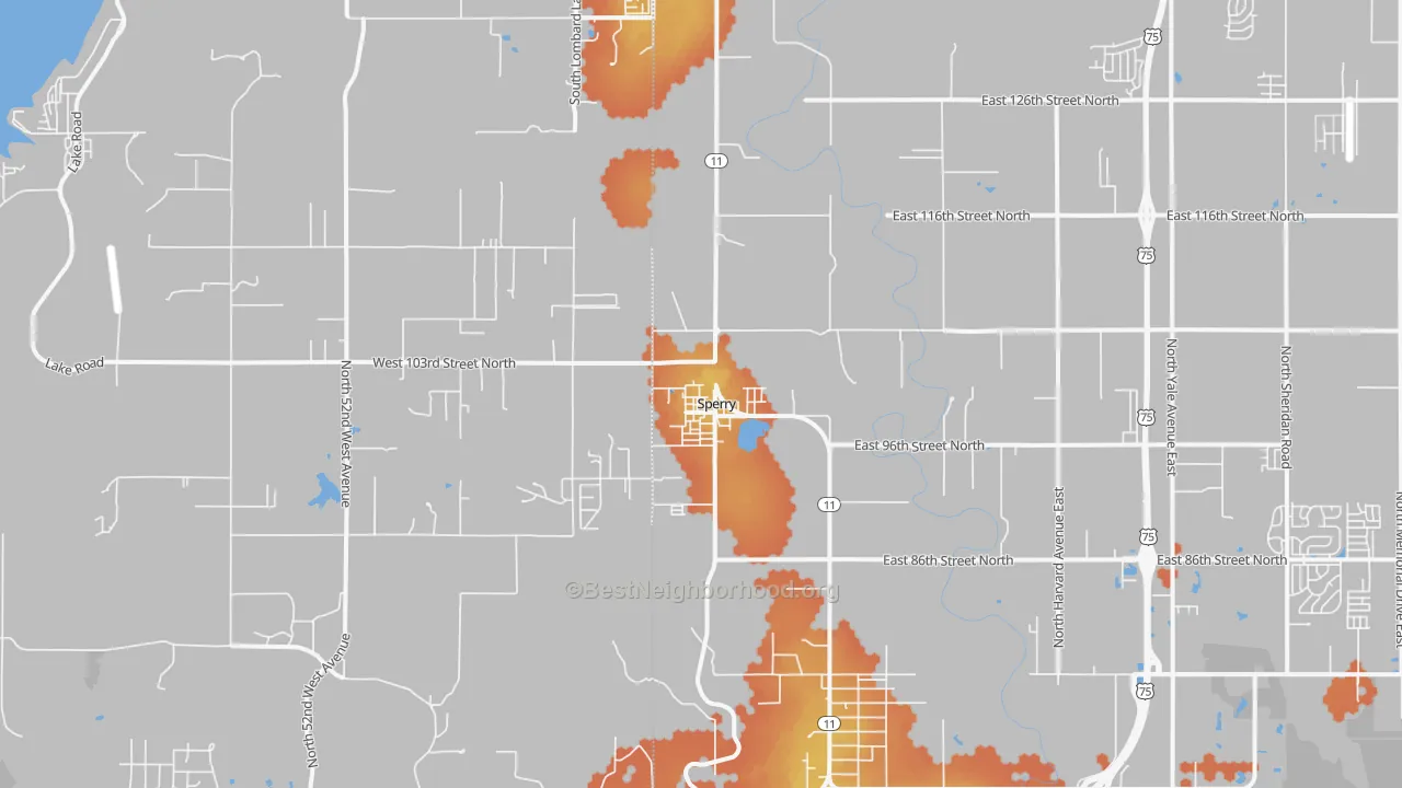 Bike Grade map of Sperry, OK