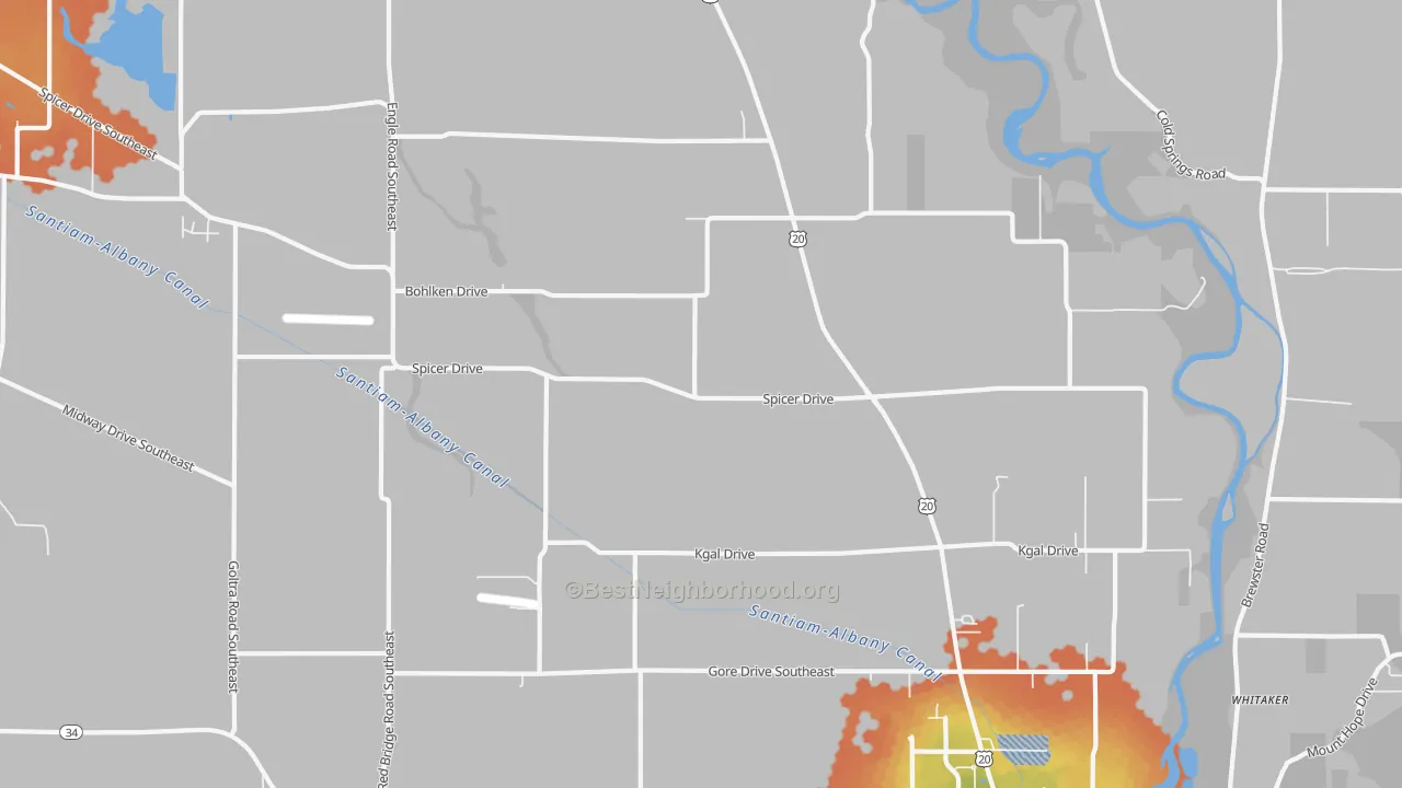 Bike Grade map of Spicer, OR