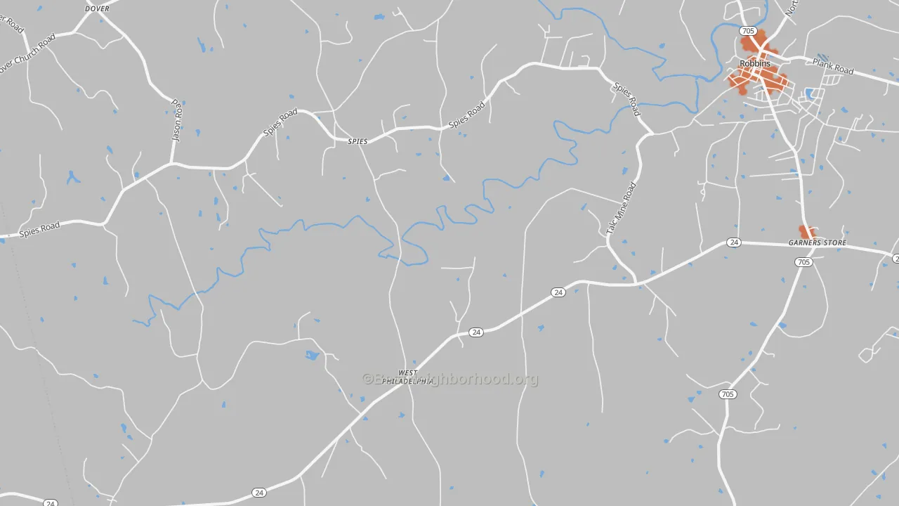 Bike Grade map of Spies, NC