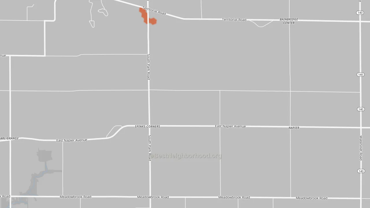 Bike Grade map of Spinks Corners, MI