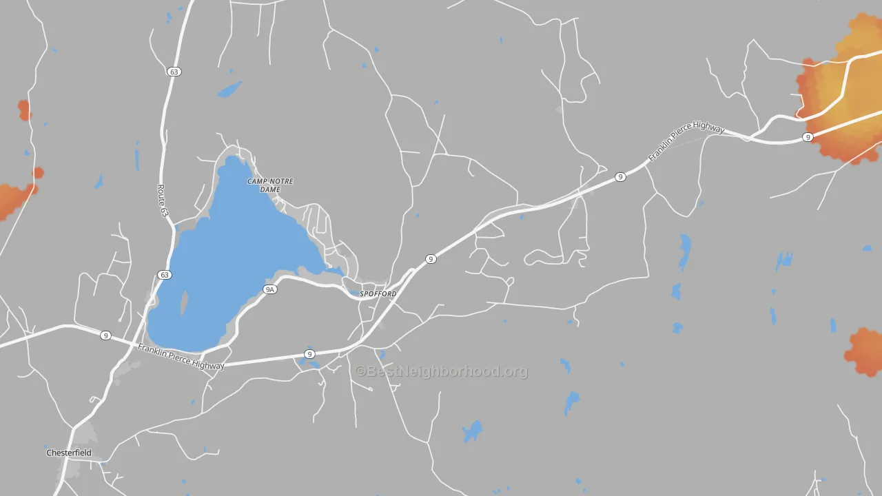 Bike Grade map of Spofford, NH