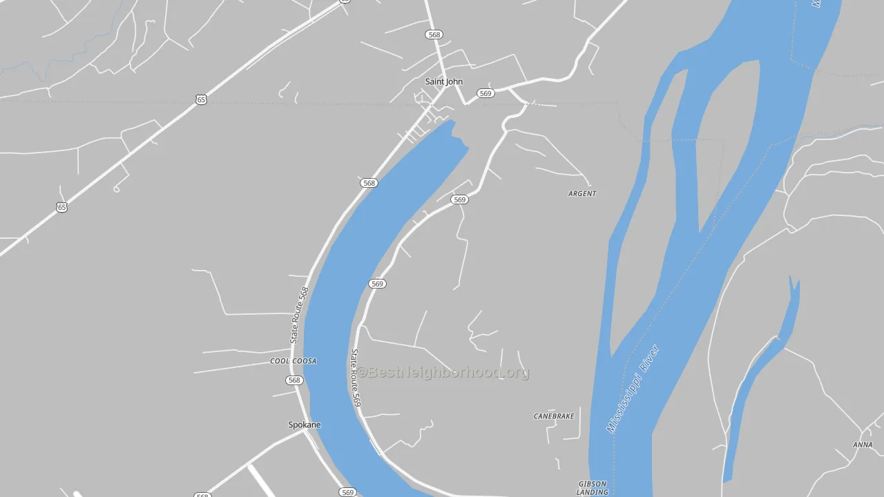 Bike Grade map of Spokane, LA