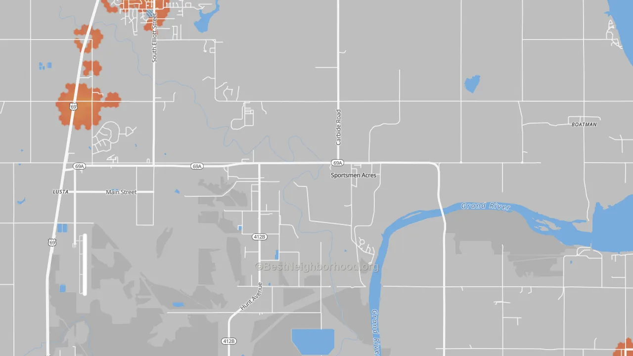 Bike Grade map of Sportsmen Acres, OK
