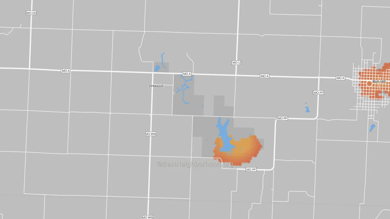 Bike Grade map of Sprague, MO