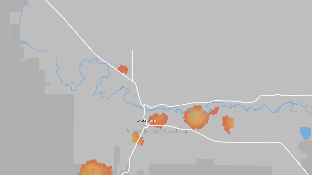 Bike Grade map of Sprague River, OR