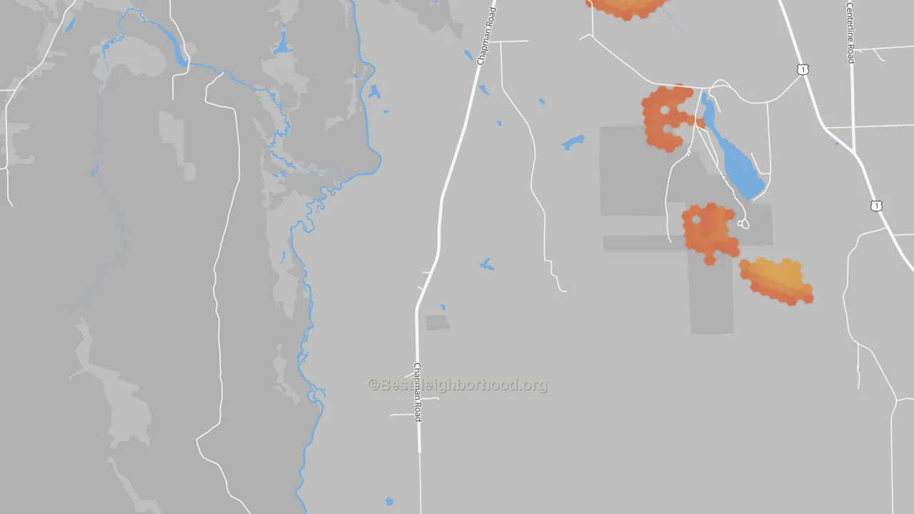 Bike Grade map of Spragueville, ME